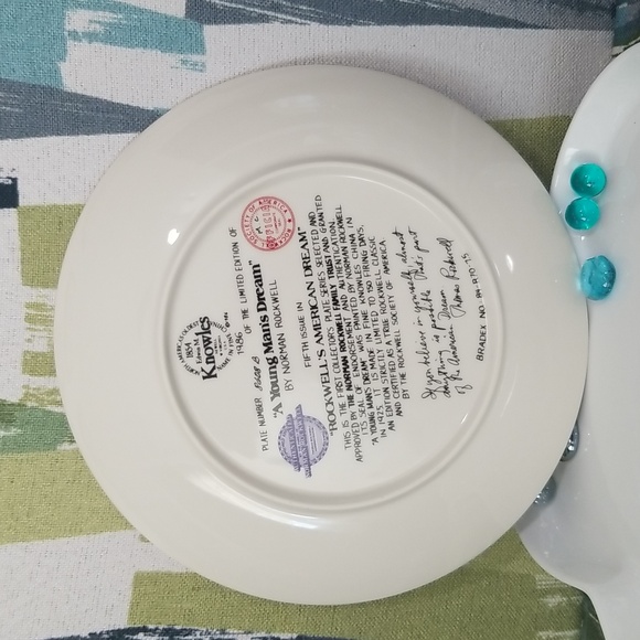 P2e - Knowles Norman Rockwell "A Young Man's Dream" 1986 LE Collector's Plate - Picture 9 of 9